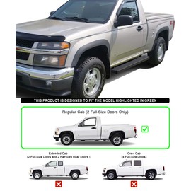 APS Running Boards 5in Black Compatible with Chevy Colorado GMC Canyon 2004-2012 Regular Cab (Nerf Bars Side Steps Side Bars)