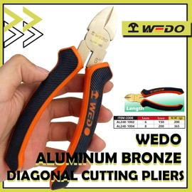WEDO Side Cutters, Spark-Free Side Cutters, Explosion-Proof Side Cutters, Wire Cutter, Aluminium Bronze, Length 200 mm (8 inches), BAM/FM/DIN Standard