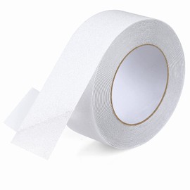 Qingluan Anti Slip Tape, Grip Tape for Stairs Indoor Waterproof, Rubber Grip Tape for Tubs, Stairs, Boats (Clear, 2 Inch x 60 Feet)