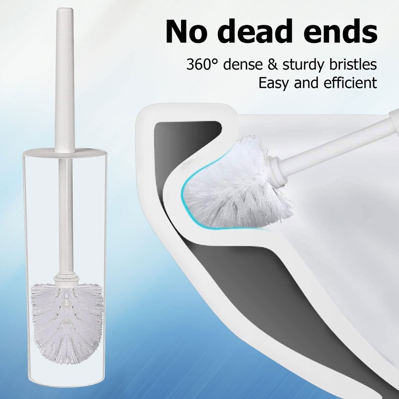 Topsky 2-Pack Closed Toilet Brush Compact Toilet Brush and Holder