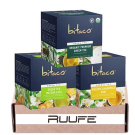 Herbal tea (30 tea bags) bitaco herbal tea Oganic Premium Green Green Matcha Lulo and Golden Chamomile Mint Aromaticas Colombianas