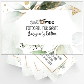 Fotospiel Baby Shower by snaPmee - 30 Photo Tasks for Baby Shower - Gender Reveal Party Game - Boy Girl - Gift Idea & Gift
