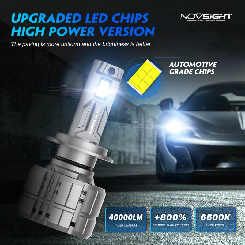 NOVSIGHT HB5 9007 LED Headlights Light Bulbs Kit High Low
