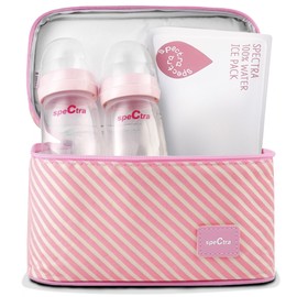 Spectra | Hielera para Leche Materna | Incluye: 1 Bolsa Térmica de Almacenamiento de Leche, 2 Botellas de 160ml, 1 Paquete de Hielo en Gel | Cooler Bag, Contenedores para Almacenar y Transportar Leche