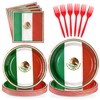 Grencian 96Pcs Mexico Flag Birthday Party Supplies Mexican Flag Party