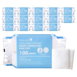 Urban Leaves Cotton Cotton Pads, 100 Pieces, 15 Pieces / 어반리브즈 순면 화장솜, 100개입, 15개