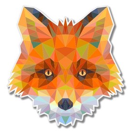 AK Wall Art Fox Triangles Design Vinyl Sticker - Select Size