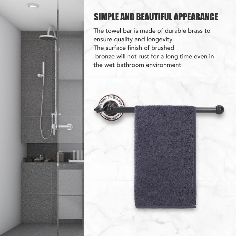 Retro Copper Bathroom Towel Bar Single Bath Towel Rack for