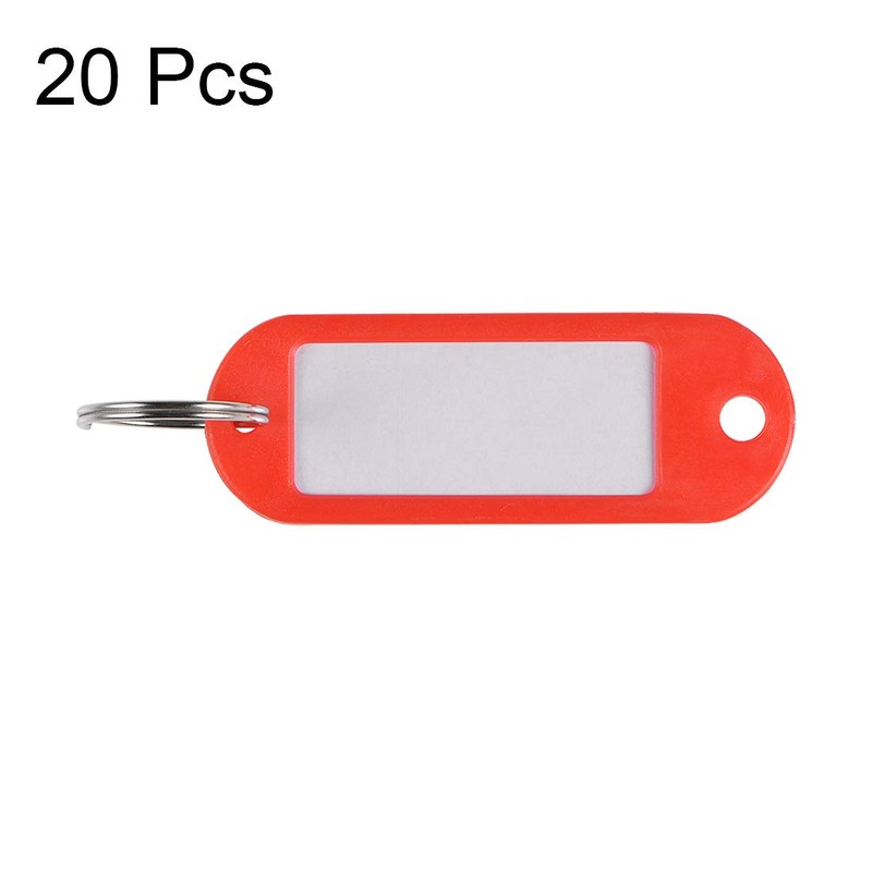 sourcing map Plastic Key Tags with Split Ring Keychain ID