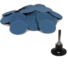 Benchmark Abrasives 3 Inch Sanding Discs Quick Change Zirconia Male R Type Backing, Drill & Die Grinder Sanding Disc with Mandrel Disc Holder for Polishing Rust Remover for Metal (25 Pack) - 120 Grit