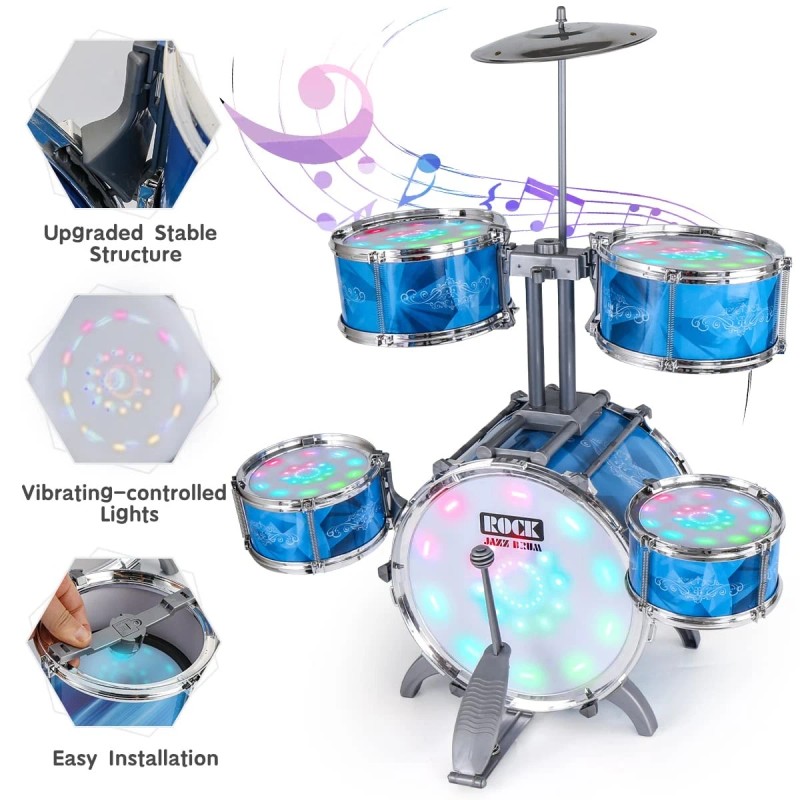 Captain Chaowing Kids Drum Set for Toddlers with 5 Jazz