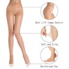 3 Pairs Women's Sheer Tights with Control Top and Reinforced