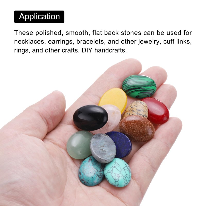 MECCANIXITY 36 Pcs Flat Back Oval Gemstone 25 x 18mm