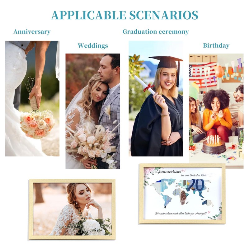 Adventures Fund Frame Money Box,Creative Map Piggy Bank for Adults,Holiday