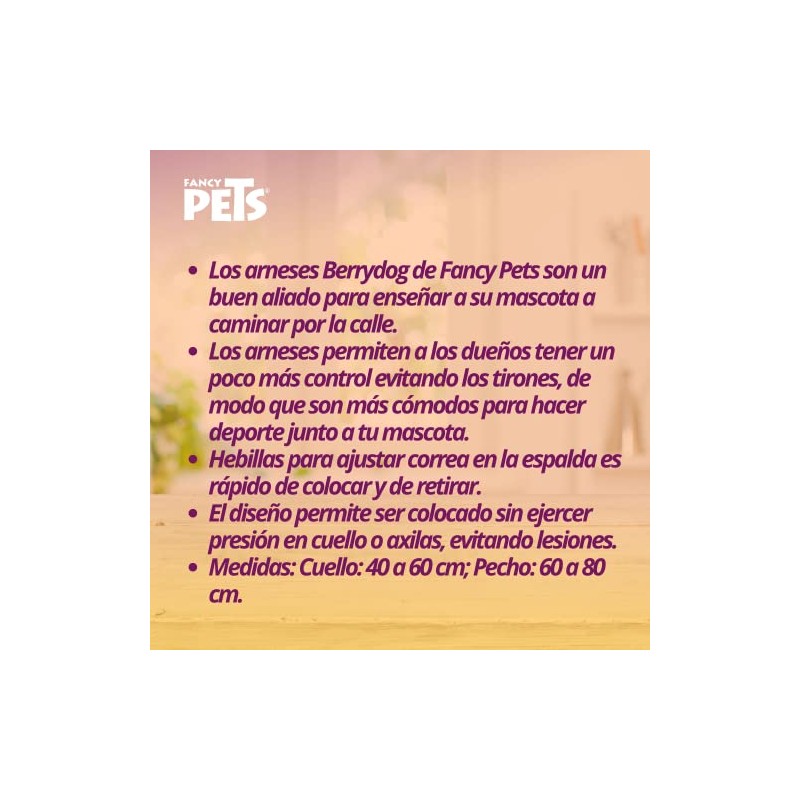 Fancy Pets Arnés Berrydog Color Rojo Tamaño Mediano para Perro