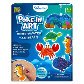 Skillmatics Poke-in Art - Underwater Animals, Mess-Free Arts & DIY Wood Crafts for Kids, Creative Kit, Gifts for Girls & Boys Ages 4, 5, 6, 7, 8, 9