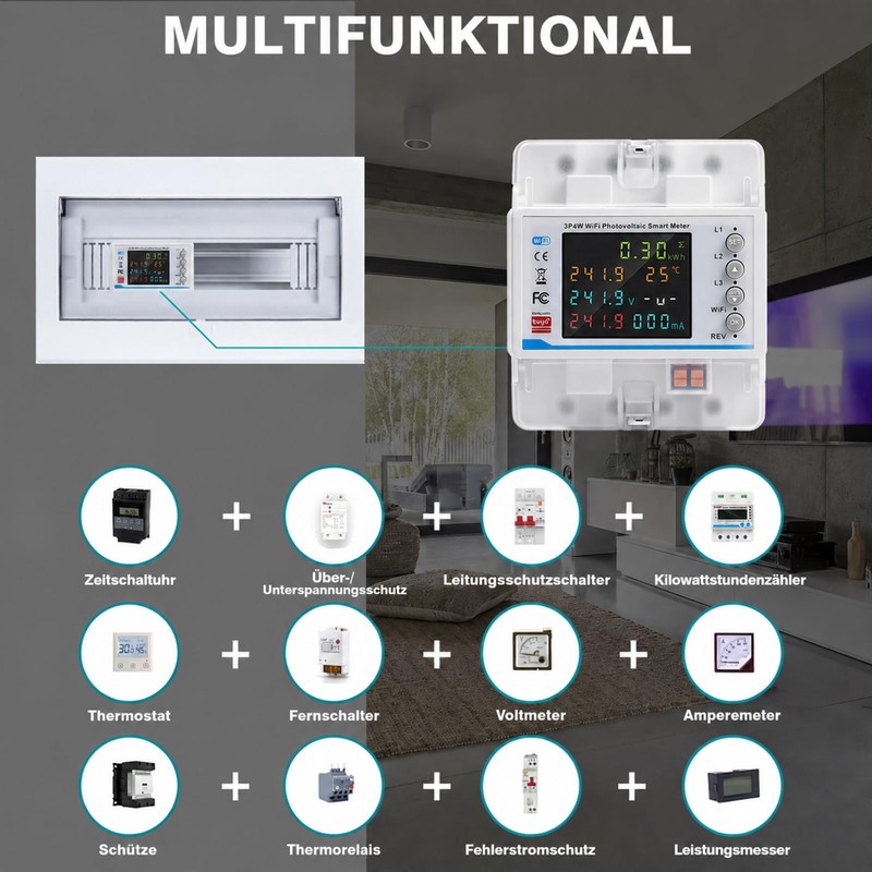 WiFi Electricity Meter 3 Phase 100 A 380 V AC