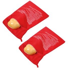 2 PCS Red Baked Potato Microwave Bag, Reusable Potato Bags for Microwave for Perfectly Cooked Potatoes