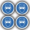 8 Pack - Eye Protection Must Be Worn Stickers -
