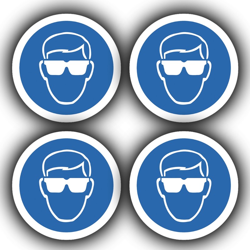 8 Pack - Eye Protection Must Be Worn Stickers -