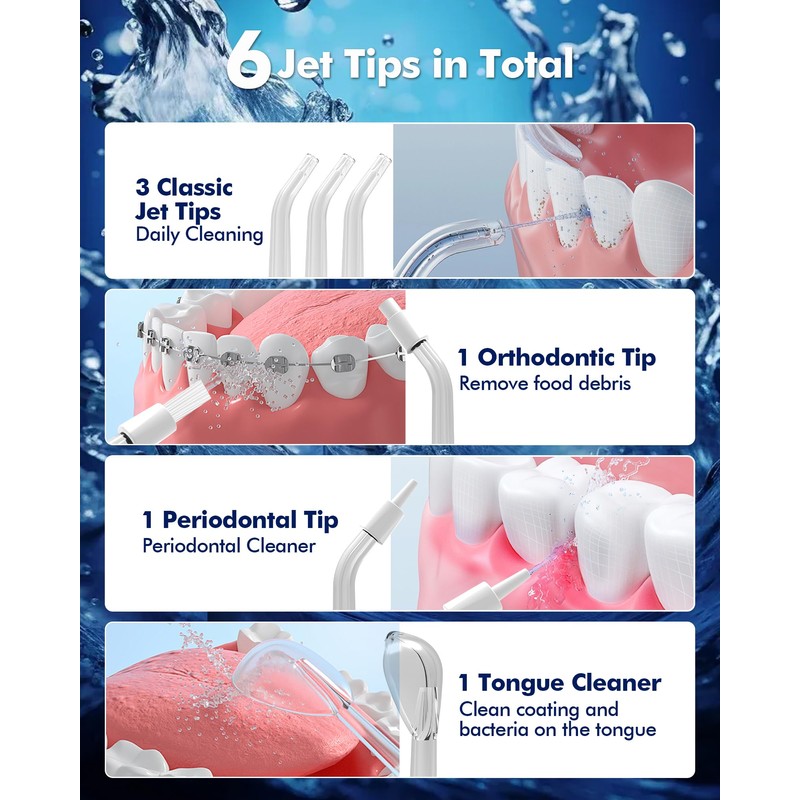 Replacement Jet Tips + Water Flosser