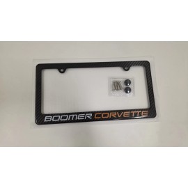 z06 license plate frame Boomer Corvette Carbon Fiber License Plate Frame White / Orange