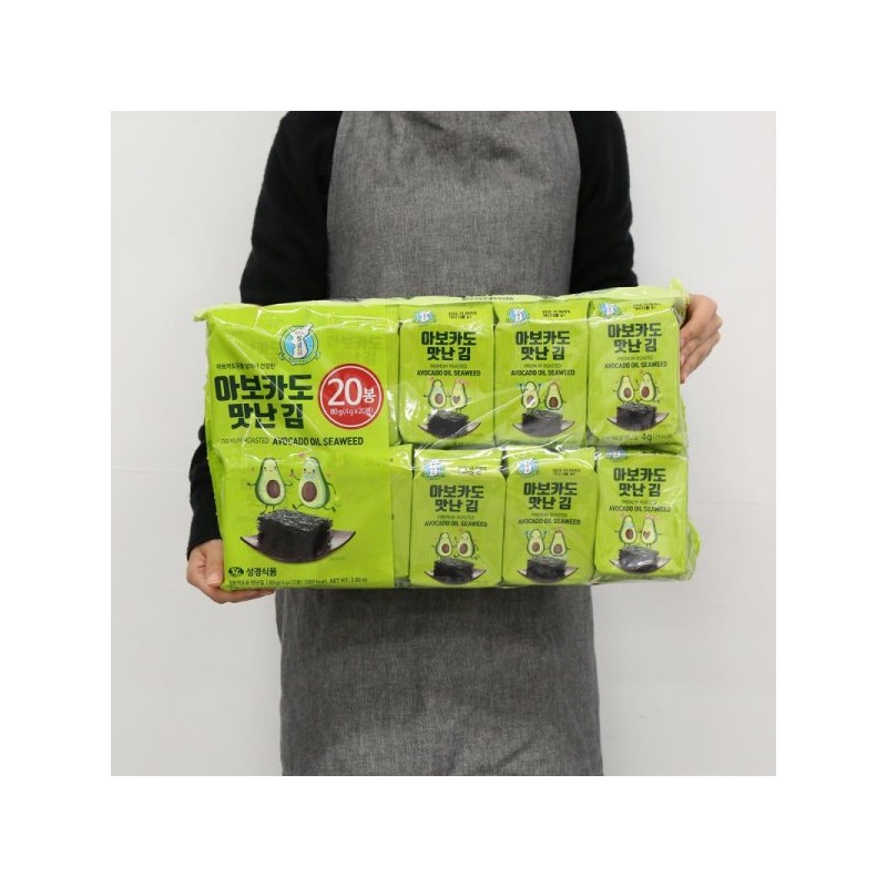 (1+1)아보카도맛난김 4Gx20봉 (1+1) Avocado Flavored Laver 4g x 20 Packets