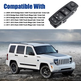 Driver Side Power Master Control Window Switch Replacement for 2009-2012 Dodge Ram 1500 2500 3500, OE Replace 4602863AD 4602863AB 4602863AC 901-473
