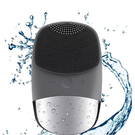 MEGAN Facial Cleansing Brush,USB Rechargeble Electric Silicone Face Scrubber,IPX7 Waterproof Sonic Facial Massager, 3 in 1 face Brush for Deep Cleanning, Blackhead Remover, Exfoliating.（Black）