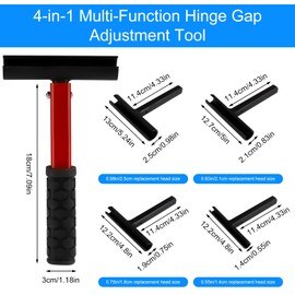 5pcs Hinge Gap Adjusting Wrench Kit, 4 in 1 Adjustable Hinge Repair Tool Set for Residential and Gauge Commercial, Heavy Duty Door Adjustment Knuckle Spanner, Adjuster Wrench Bender with Rubber Grip