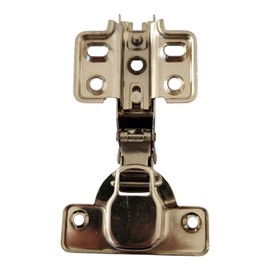 Cabinet Hinge, 35mm, 95 Degree, Half Overlay, Zinc Plated with Cruciform Mounting Plate