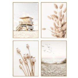 DEUXYU Premium Geometry Decorative Pictures Set of 4, A4 Modern Poster Set, Abstract Living Room Canvas Pictures, Hanging Paintings, Wall Pictures Decoration, Wall Poster for Bedroom, Office, Hallway,