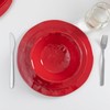 LEHAHA Red Melamine Dinnerware Sets, 18-Piece Melamine Dishes Set, Lightweight