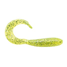 Bobby Garland Hyper Grub Curly-Tail Swim-Bait Crappie Fishing Lure, Accessories for Freshwater Fishing, 2", Pack of 18, Chartreuse Silver