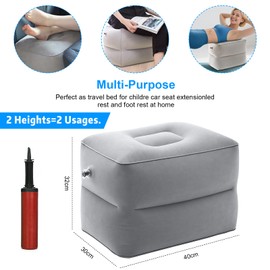 Chingcoo Intervertebral Disc Cube, Inflatable Step Positioning Cube with Pump, Leg Lift Cushion, Intervertebral Disc Cushion, Relief Cube, Inflatable Footrest Cushion for Travel, Car, Home and Office