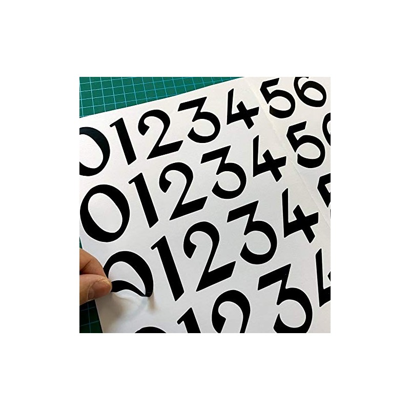 Vintage Style Die Cut Vinyl Numbers - Back Adhesive Decal