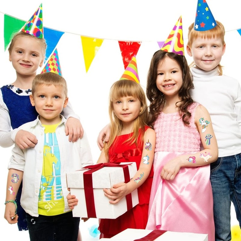 Leesgel 24 Sheets Unicorn Children's Tattoo, Luminous Unicorn Children's Tattoos