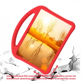 Sfulatdc Kids Case for Dragon Touch Notepad 102 10 inch,with Handle and Kickstand Lightweight Shockproof Cover Compatible with Teclast M40Pro/M40Plus,Blackview Tab 8/7/70 WiFi 10.1" Red