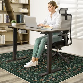 Anidaroel Floral Office Chair Mat for Hardwood & Tile Floor, 48"x60" Desk Chair Mat for Home Office, Under Desk Rug for Rolling Chair, Non Slip Computer Chair Mats, Low-Pile Carpet Protector Rug