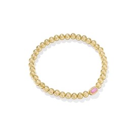 Kendra Scott Mini Elaina Stretch Bracelet, Gold-Plated Brass, Carnation Kyocera Opal, Fashion Jewelry for Women