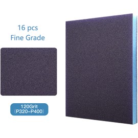 16Pcs 120 Grit Sanding Sponge, Jamiikury Fine Sanding Blocks Washable and Reusable, Wet Dry Sandpaper Sponge for Wood Metal FurniturePaint and Drywall