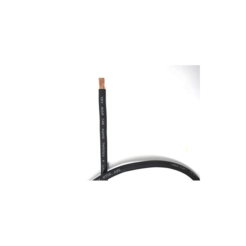 OFC 4 Gauge AWG Black Power Ground Wire Sky High