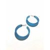 Leetie Lovendale Aqua Blue Frosted Tapered Lola Hoop Earrings