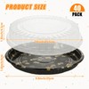 GBACHOOSE 40 Pack 10 Inch Plastic Serving Tray with Lids,