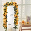 4 Pack Artificial Sunflower Garland Decor with Lights, Sunflower Vines