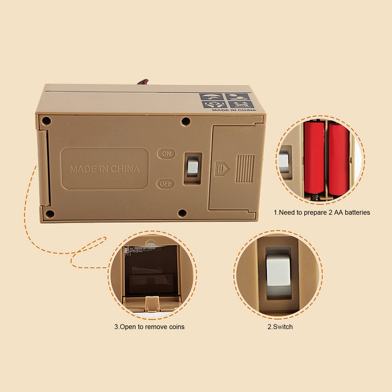 Saving Pot Electronic Money Box Robotic Dog Coin Bank Automatic
