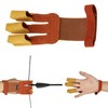 TOPARCHERY Finger Hand Protective Gloves Leather Target Arm Guard 3