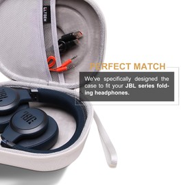 LTGEM EVA Hard Case for JBL Live 770NC/660NC/650BT/460NC/670NC/400BT/500BT and JBL Tune 770NC/710BT/720BT/760NC/700BT/750BT/510BT/660NC/520BT/500/Tour One/E45BT Bluetooth Wireless Headphone(White)