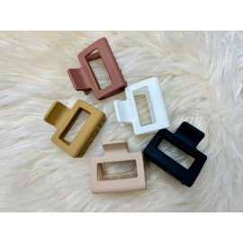 Unbranded 5pc Hair Claw Women Thick Thin Hair Square Matte Texture Rectangle Hair Styling