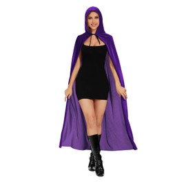 Raven Cape,Red Cape,Red Riding Hood Cape,Red Cape for Women,Purple Cape with Hood Raven Costume,Raven Cosplay Red Cape with Hood,Black Cape Women,Raven Cloak,Black Hooded Cape Velvet Cape Purple M